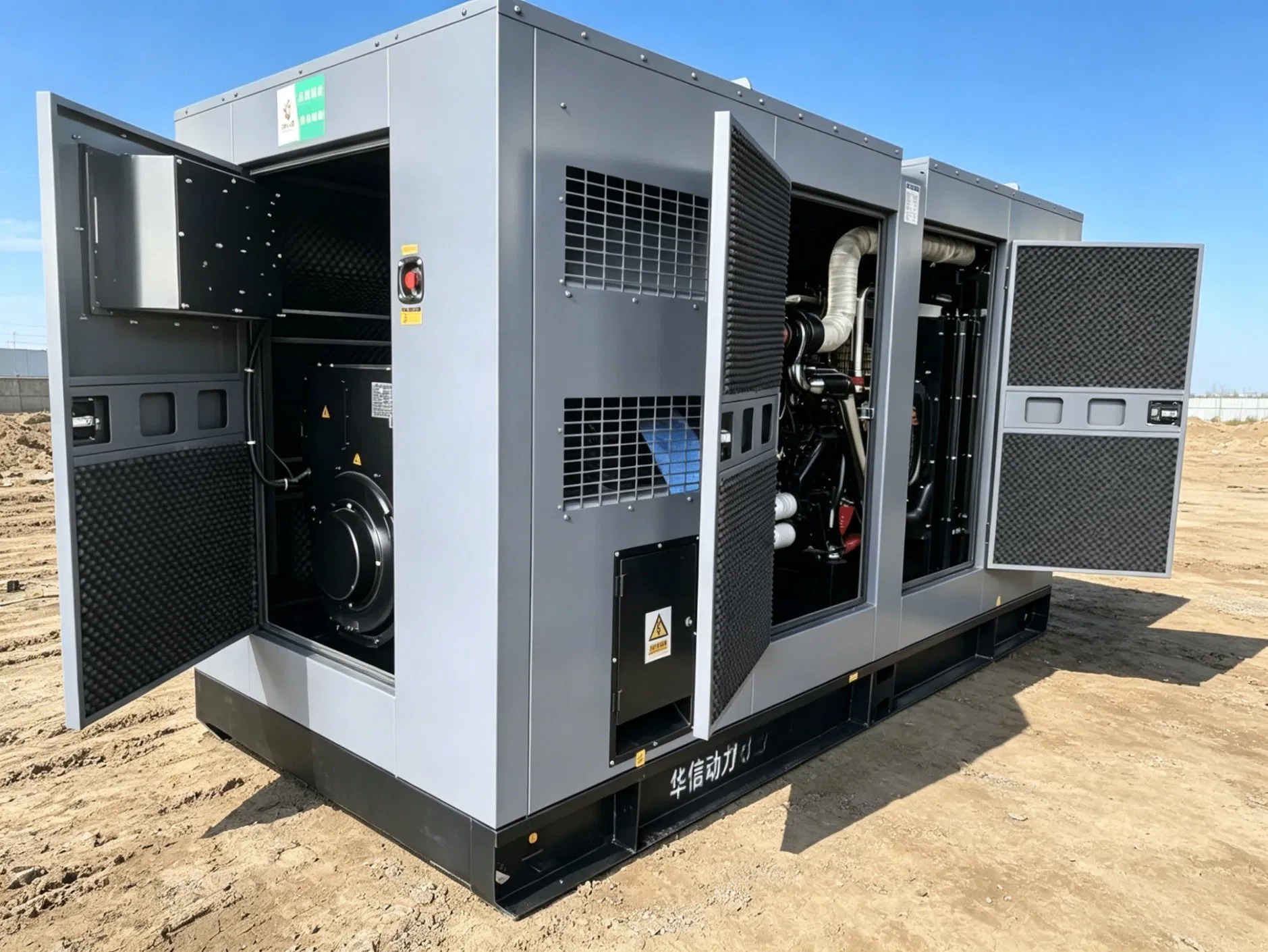 50kw- 500kw مولد ديزل صامت منخفض الضوضاء مع غطاء عازل للصوت ومحرك بيركنز لمختلف الصناعات