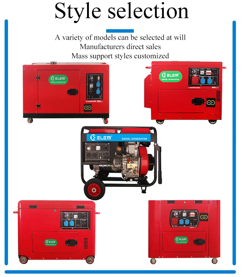 مولد صناعي خارجي منخفض الضوضاء 5kVA مصنع صيني مولد ديزل صامت