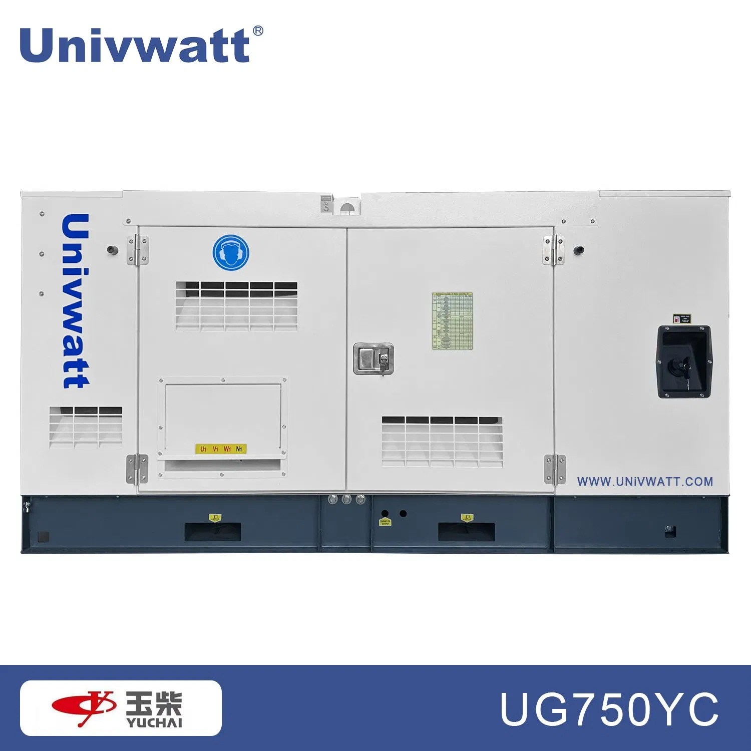 600kw / 750kVA مجموعة مولدات الديزل الكهربائية الصامتة من يوتشاي للاستخدام المستمر