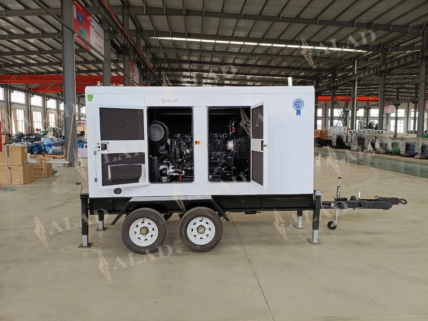 برج إضاءة متنقل مولد ديزل على مقطورة 120kVA150kVA