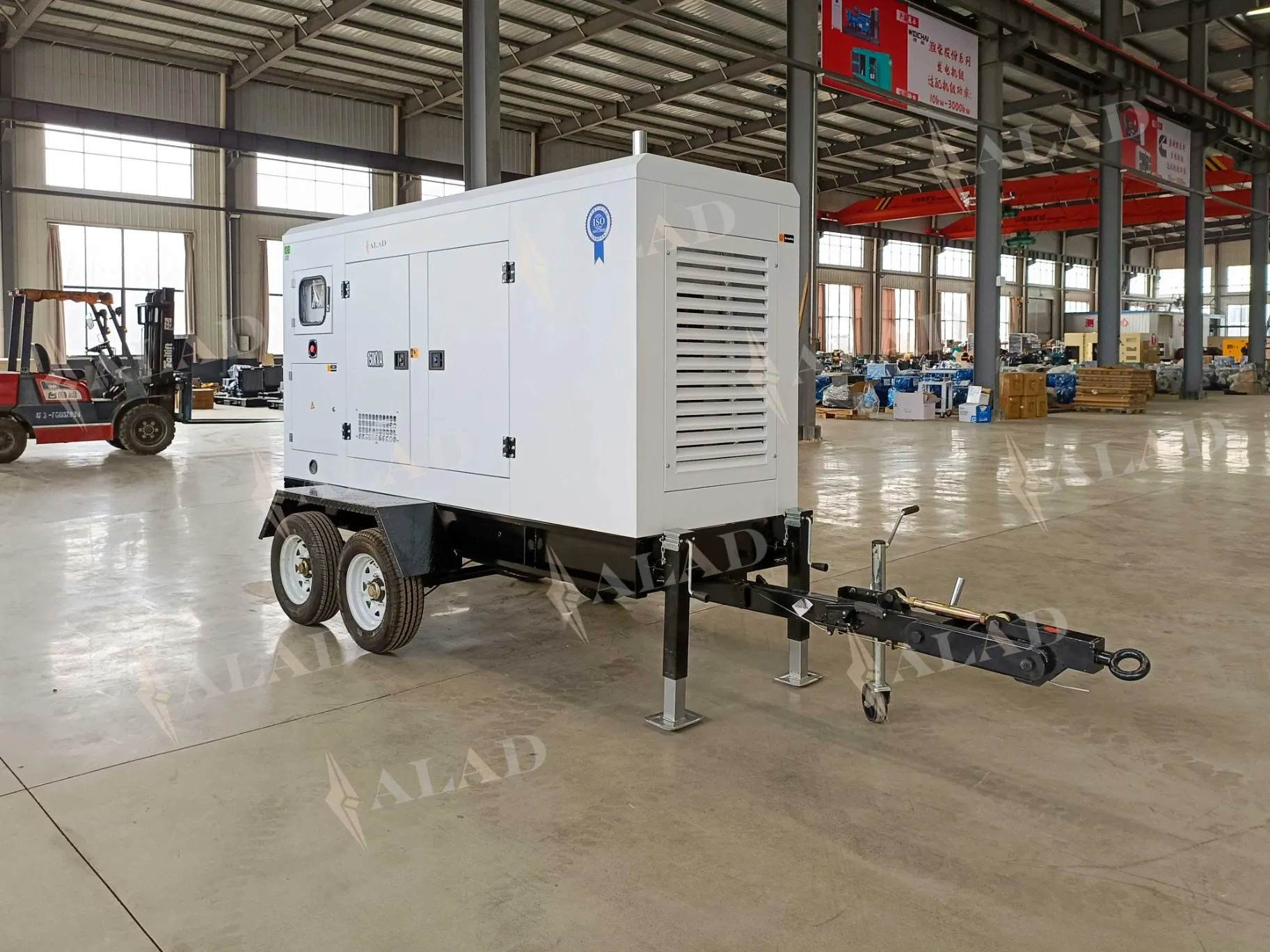 برج إضاءة متنقل مولد ديزل على مقطورة 120kVA150kVA