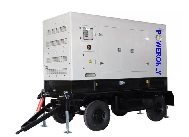 50kVA 100kVA 200kVA مولدات ديزل صامتة مثبتة على مقطورة من الصين نوع مولد ديزل متنقل مع مقطورة في باكستان