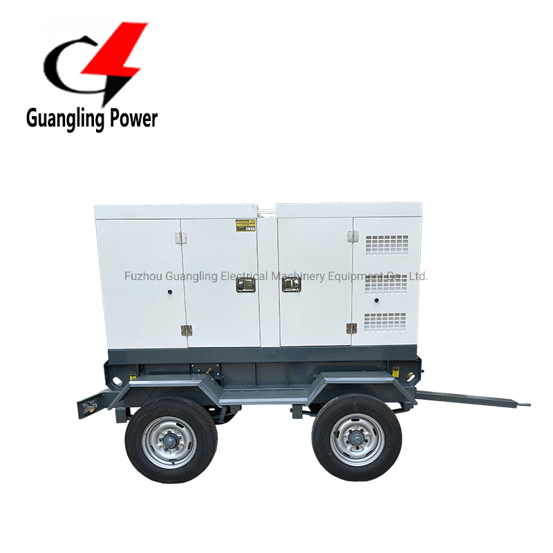 50kVA 40kw مولد ديزل صامت مثبت على مقطورة معزول صوتياً السعر