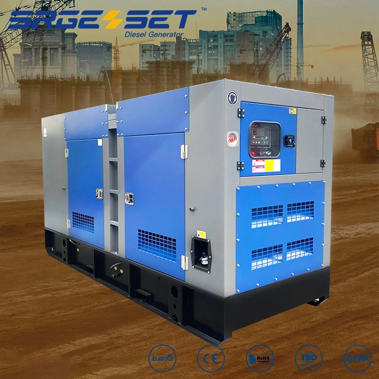 200kVA مولد ديزل صامت مثبت على مقطورة 400V 50Hz 1500rpm احتياطي