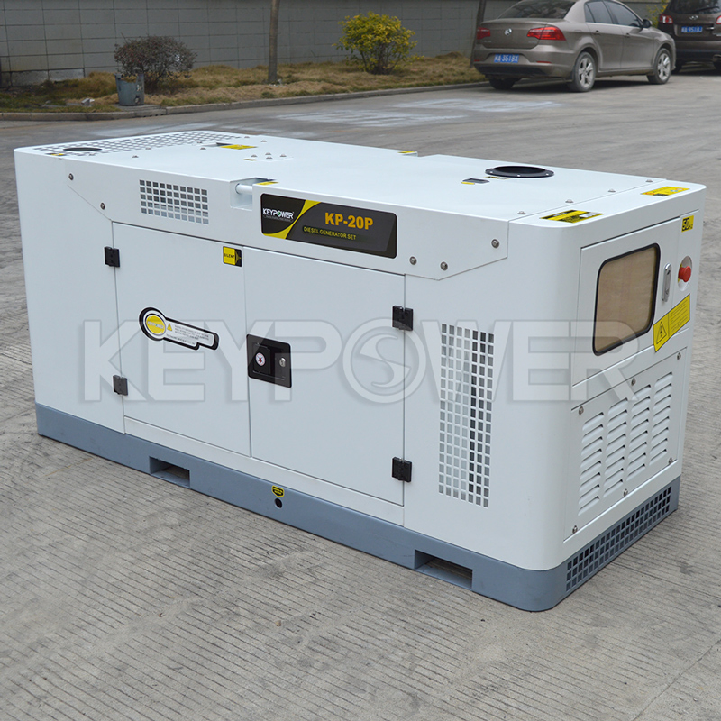 16 ساعات خزان الوقود إمداد الطاقة الرئيسية 16kw 20kVA مولد ديزل صامت مبرد بالماء