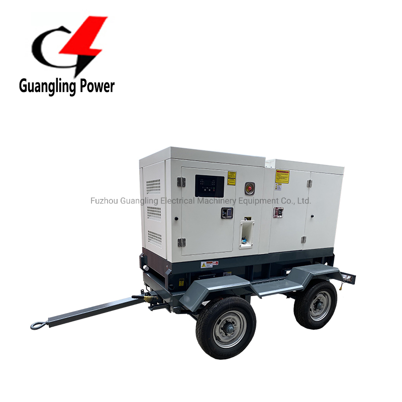 50kVA 40kw مولد ديزل صامت مثبت على مقطورة معزول صوتياً السعر