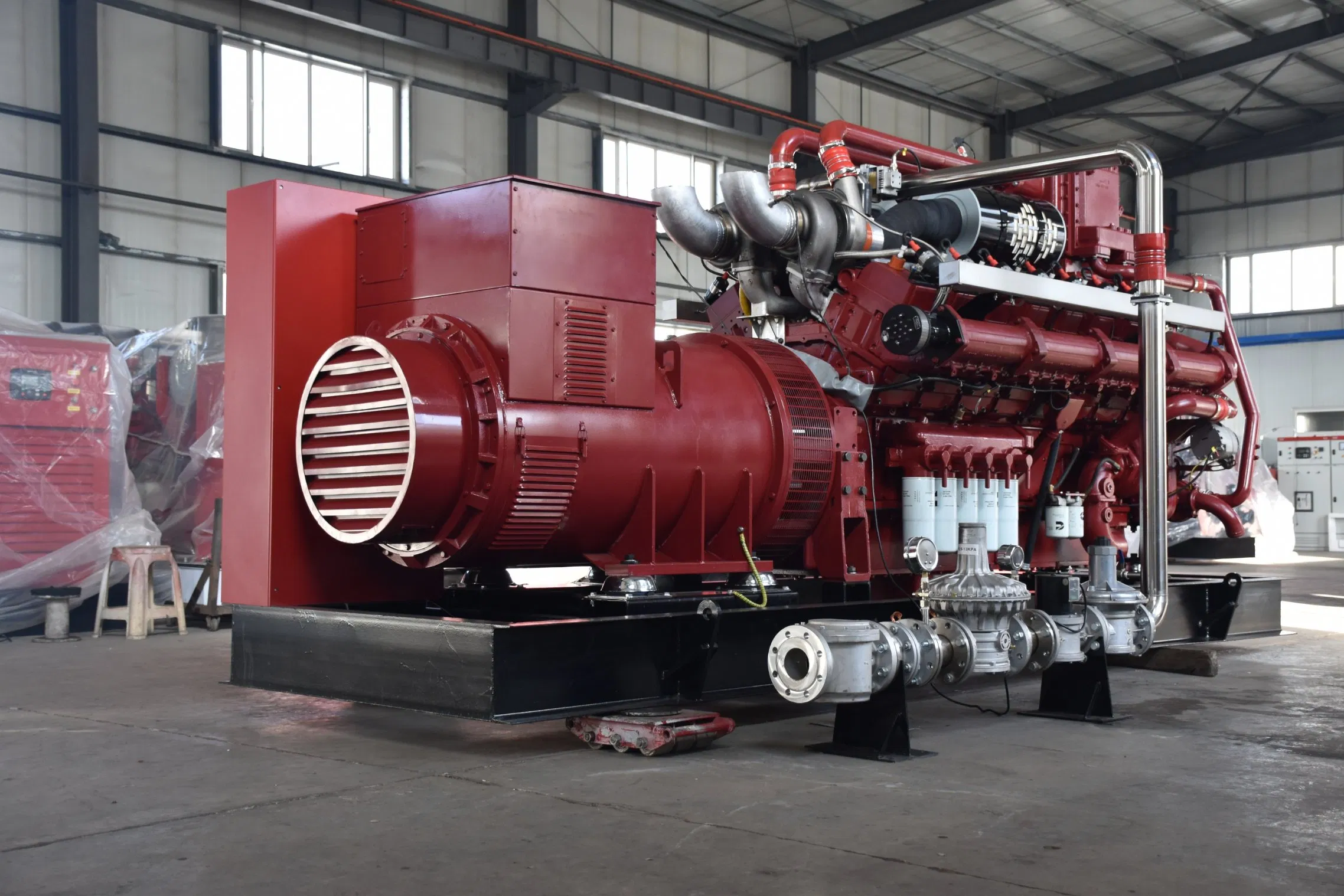 50/60Hz 1500rpm 1250kVA مولد كهربائي ثلاثي الطور معتمد من CE محطة طاقة غازية تعمل بالبيستون وقود مزدوج LNG CNG LPG هيدروجين ديزل غاز طبيعي مجموعة مولدات