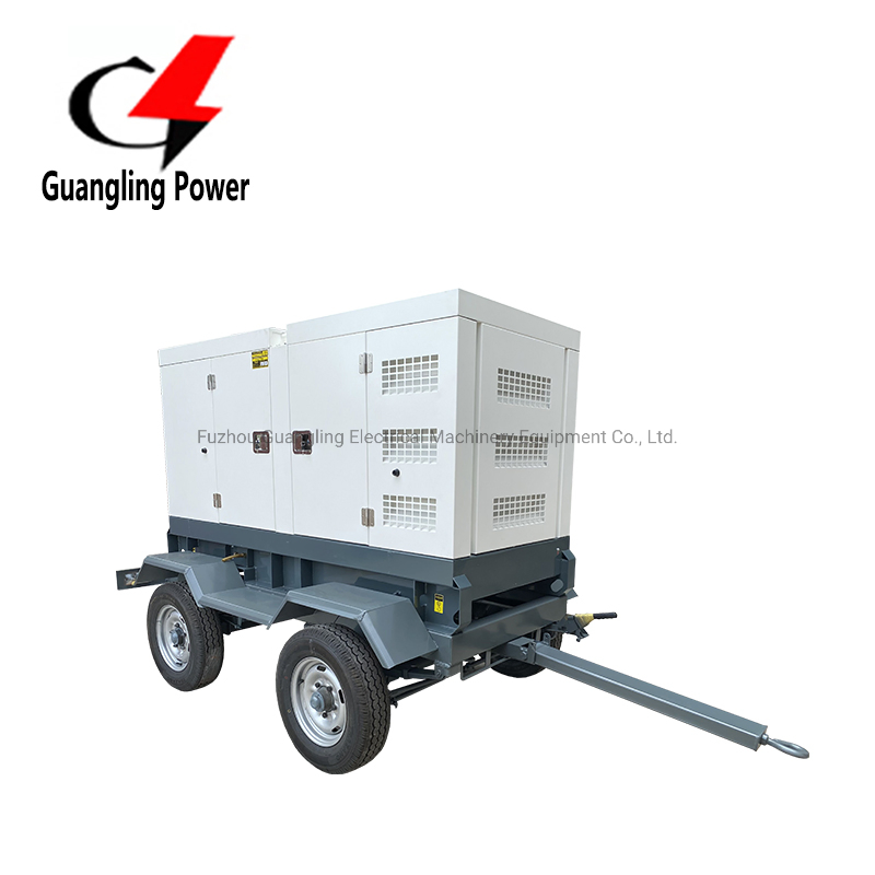 50kVA 40kw مولد ديزل صامت مثبت على مقطورة معزول صوتياً السعر