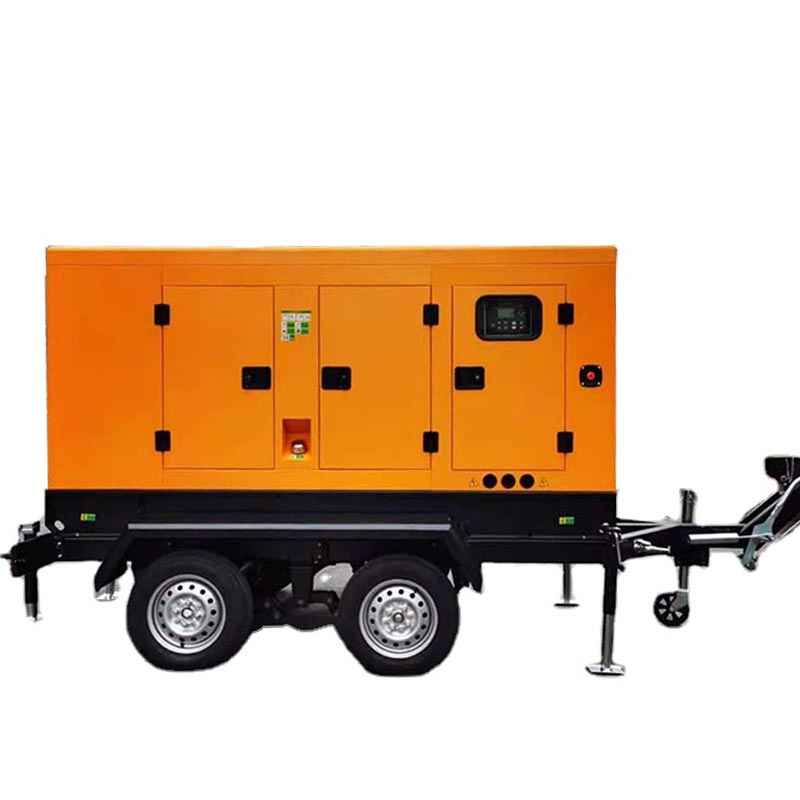 50kVA 100kVA 200kVA مولدات ديزل صامتة مثبتة على مقطورة من الصين نوع مولد ديزل متنقل مع مقطورة في باكستان