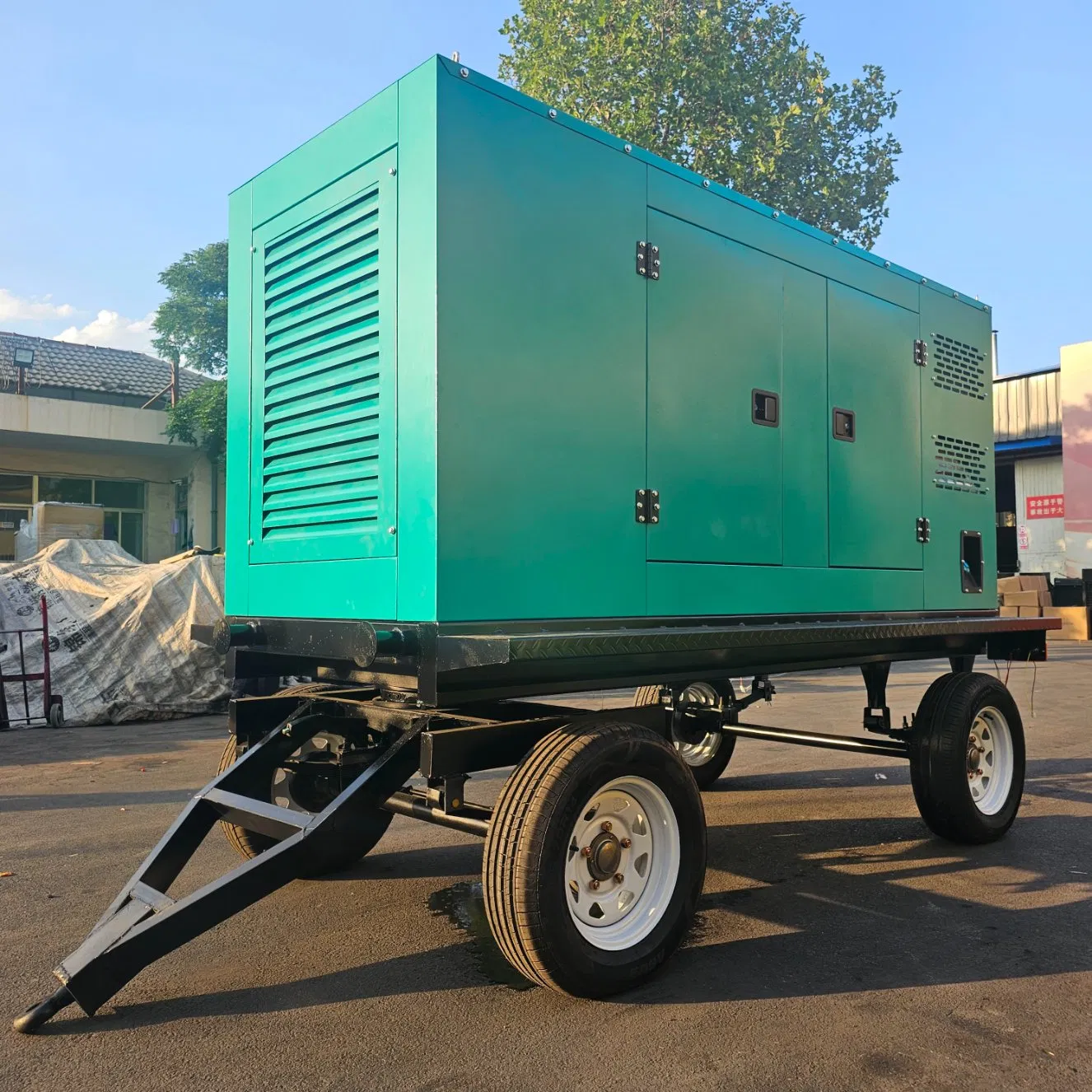 مولد ديزل محمول 562.5kVA 450kw مقطورة نوع متحرك للمناجم أو حقول النفط