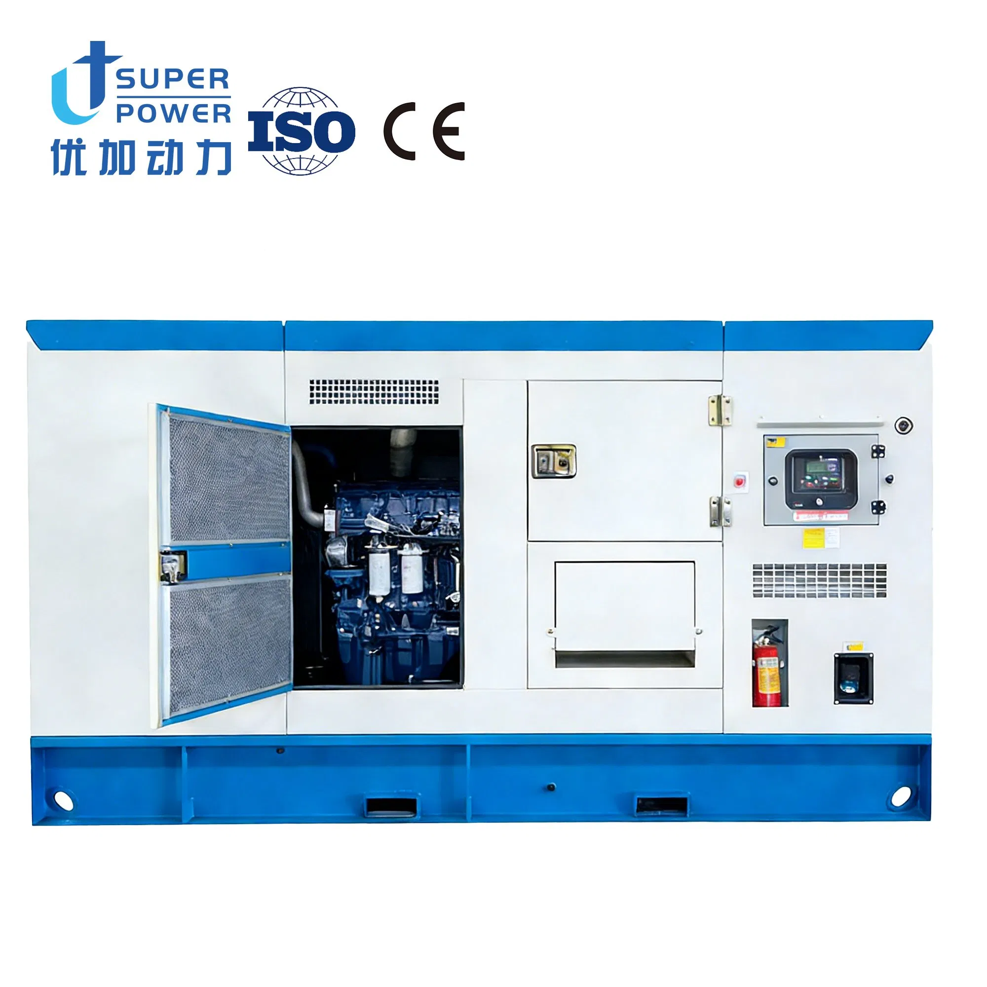 مولد ديزل صامت صديق للبيئة 100kVA 200kVA 300kVA 400kVA بكفاءة عالية وانبعاثات منخفضة للطاقة الاحتياطية في مشاريع البناء