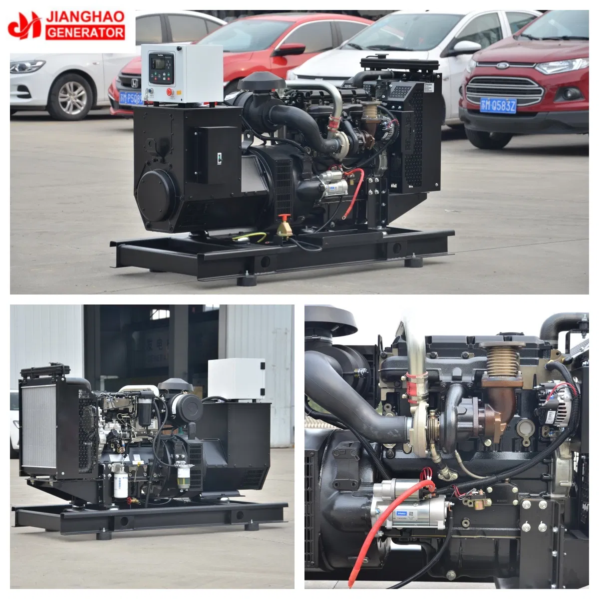 مولد ديزل صامت منخفض الضوضاء 200kVA 160kw نوع مفتوح بيركنز يوتشاي يانمار كمنز بدء تلقائي