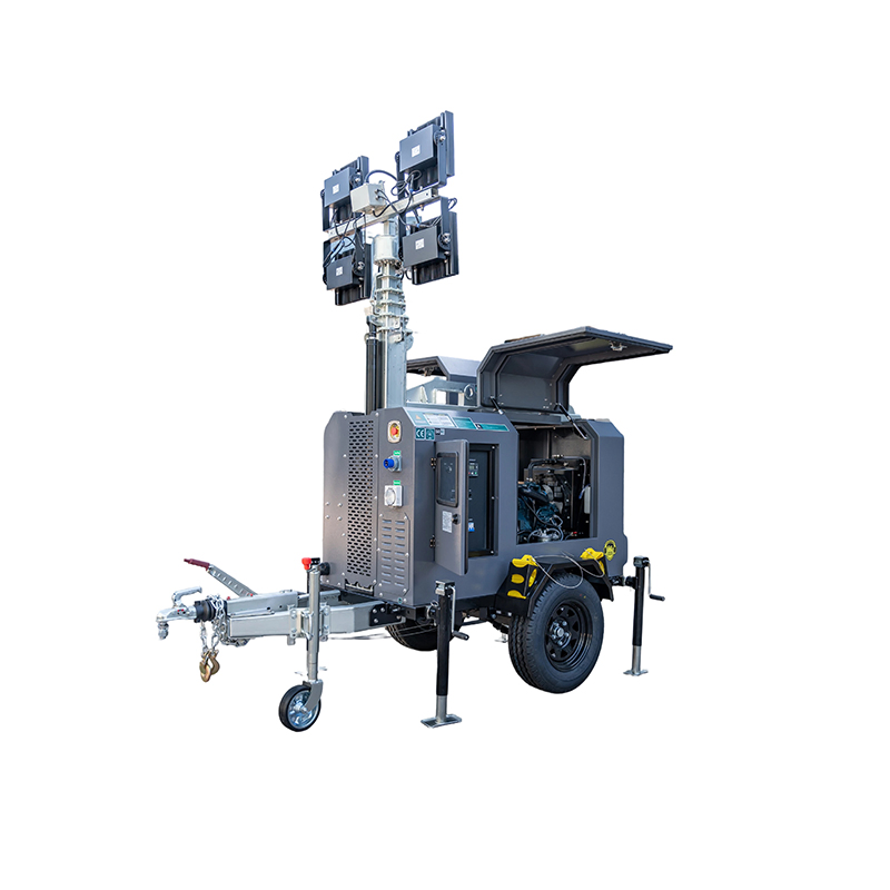 5kw برج إضاءة متنقل عالي مع مولد ديزل 4X1500W أضواء