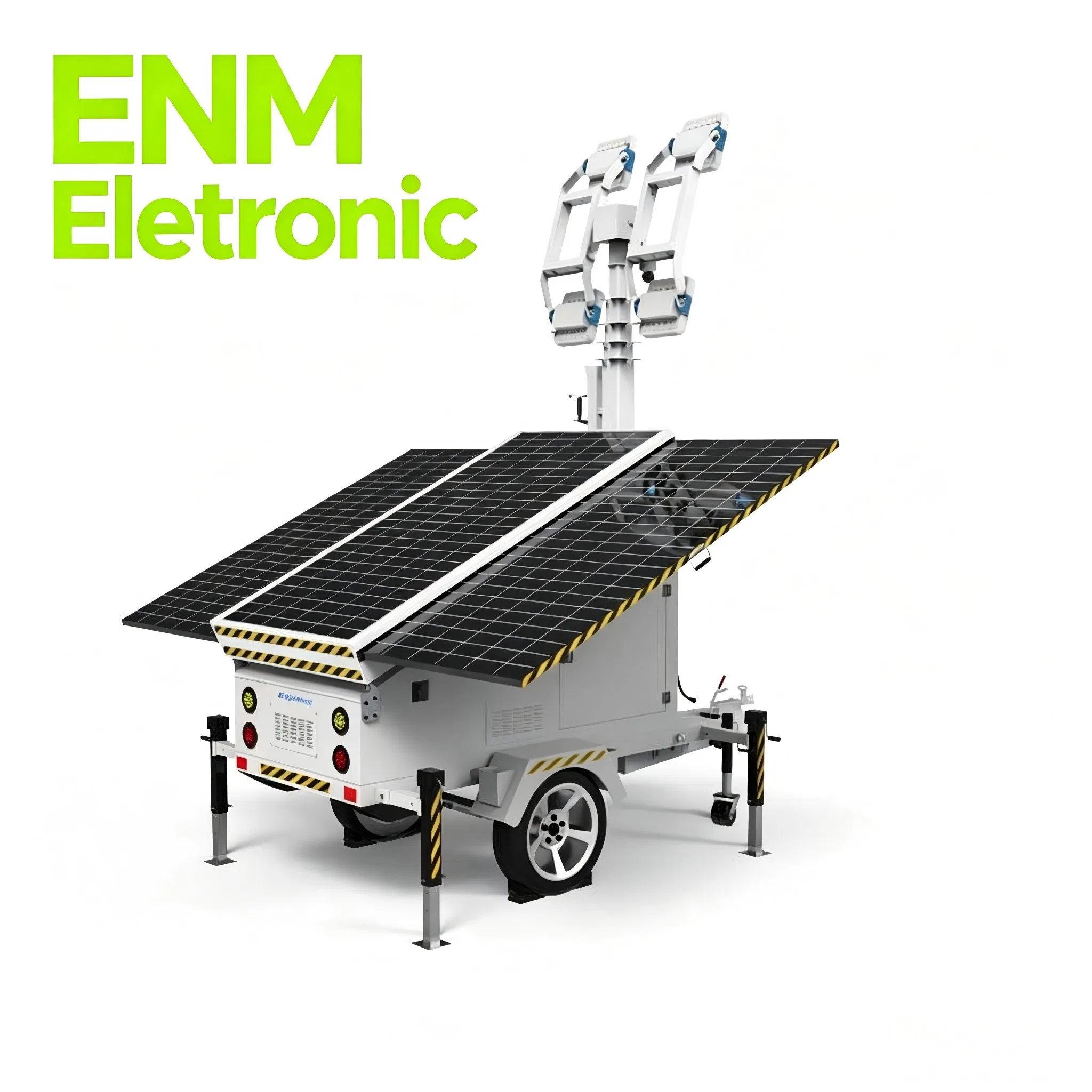 برج إضاءة شمسية محمولة 4*100W LED 7m قابل للدوران مع مولد ديزل متنقل بسعر المصنع 360