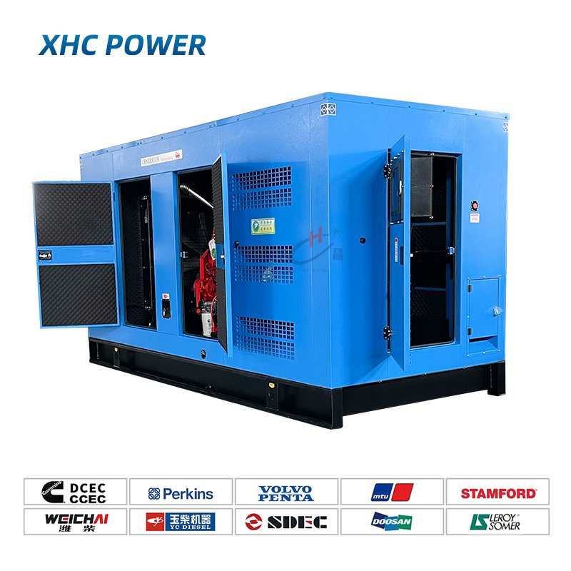 محرك كامينز بيركنز ويشاي 10kVA 15kVA 20kVA 50kVA 100kVA 150kVA 350kVA 400kVA مبرد بالماء 3-Phase مجموعة مولدات ديزل صامتة للطاقة الاحتياطية