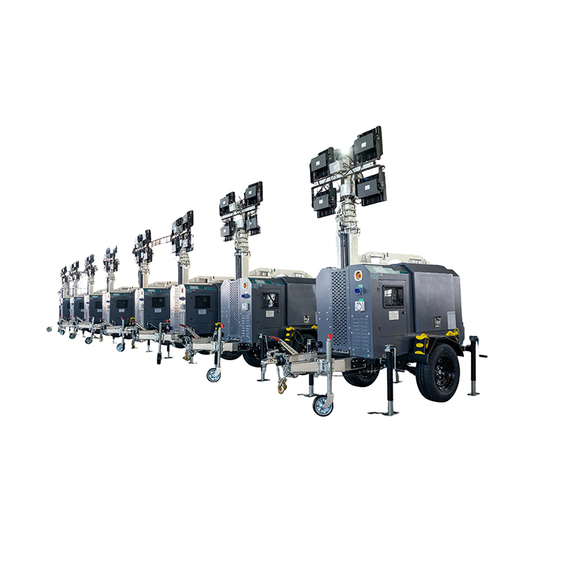 5kw برج إضاءة متنقل عالي مع مولد ديزل 4X1500W أضواء