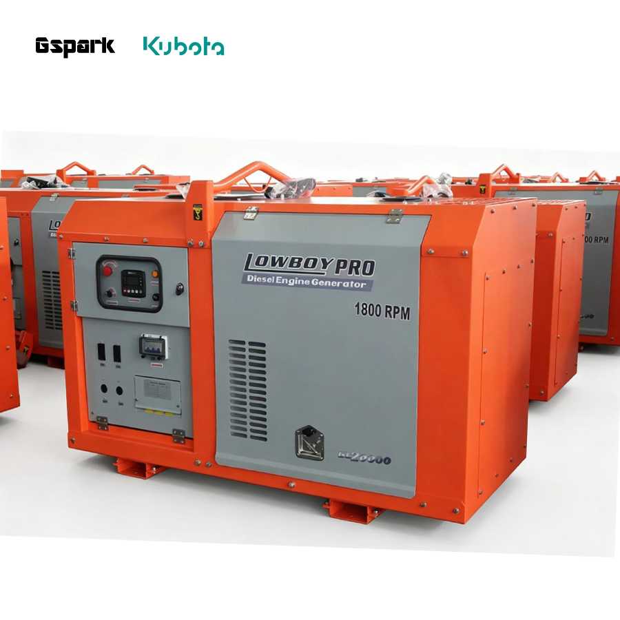 مولد ديزل صامت بمحرك ياباني كوماتسو بمستوى ضوضاء منخفض 20kw 30kw