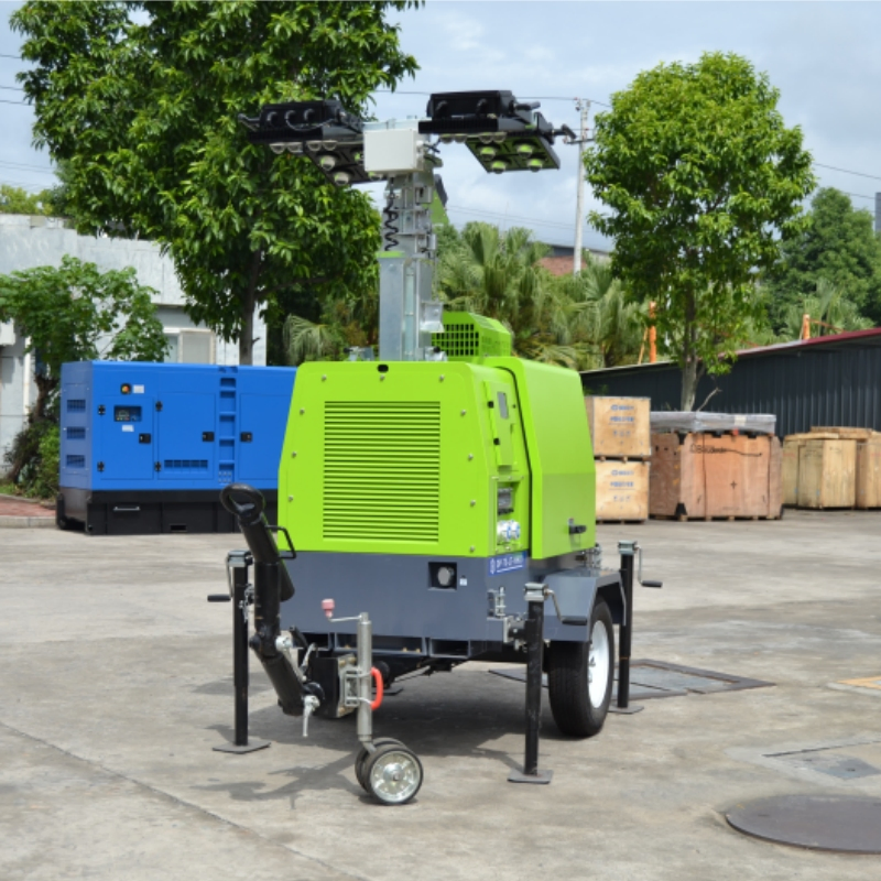 يانغدونغ 8kw برج إضاءة خارجية 4*1000W مولد ديزل متنقل