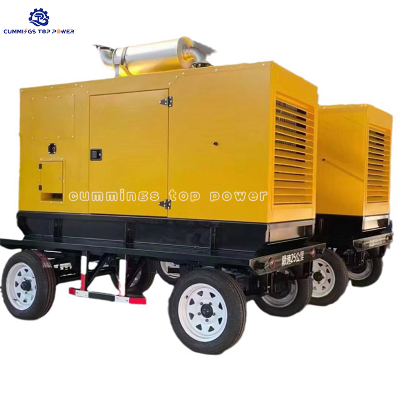 50kw 60kw مولد كهربائي ديزل صامت مزود بالطاقة المحمولة على مقطورة