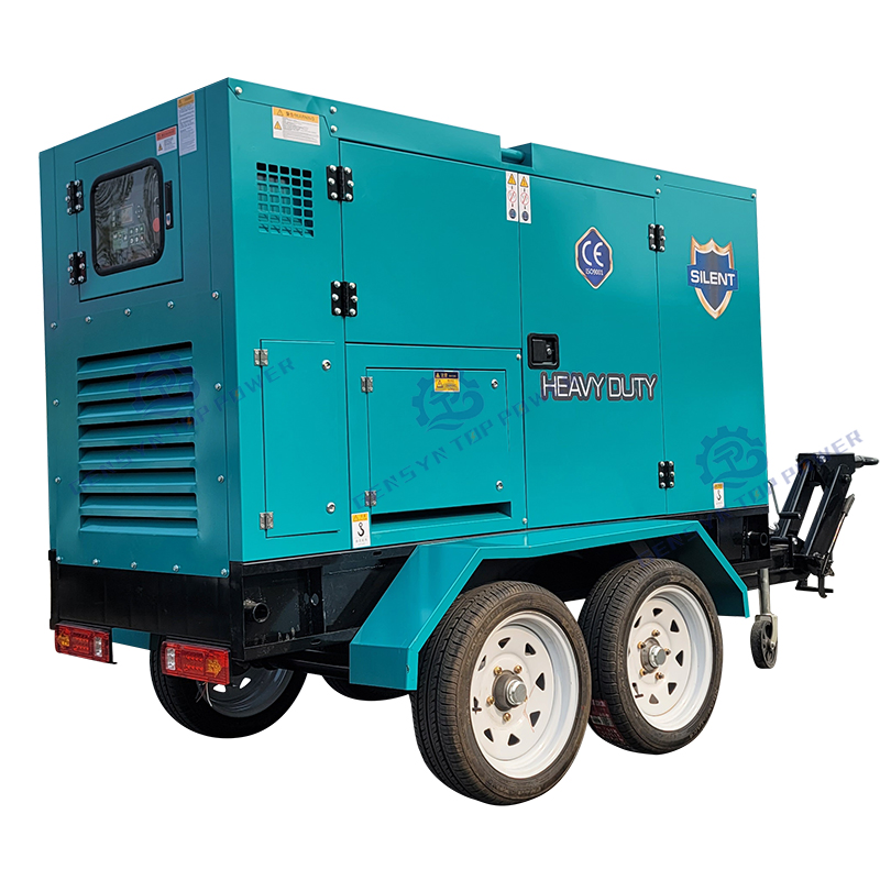 50kw 60kw مولد كهربائي ديزل صامت مزود بالطاقة المحمولة على مقطورة