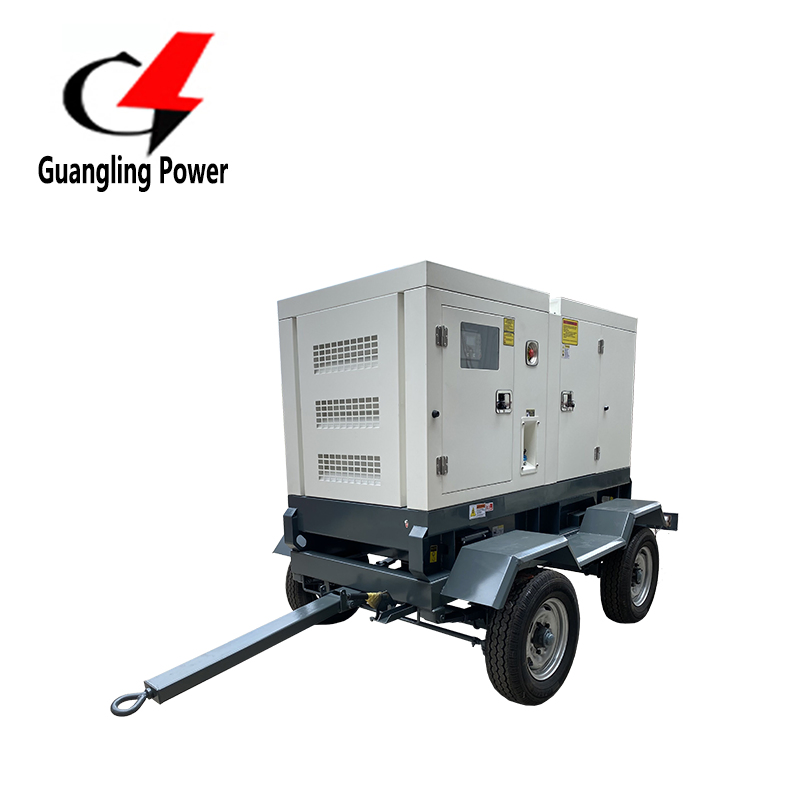 50kVA 40kw مولد ديزل صامت مثبت على مقطورة معزول صوتياً السعر