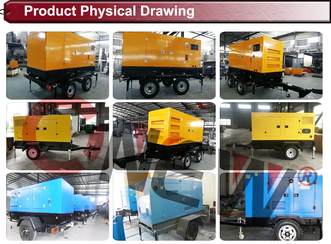 مولد ديزل عالمي 50kVA/40kw مثبت على مقطورة