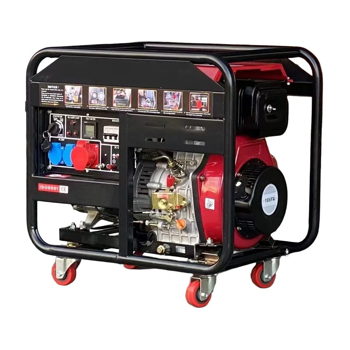 بيع ساخن 9kw 9kVA مجموعة مولدات ديزل محمولة بدء كهربائي للاستخدام المنزلي والاستخدام الأرضي أحادي الطور وثلاثي الطور 220V 50Hz 60Hz 12kVA 15kVA 8kVA طاقة احتياطية طارئة
