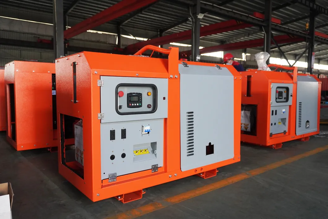مولد ديزل صامت بمحرك ياباني كوماتسو بمستوى ضوضاء منخفض 20kw 30kw