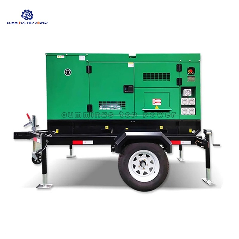 50kw 60kw مولد كهربائي ديزل صامت مزود بالطاقة المحمولة على مقطورة