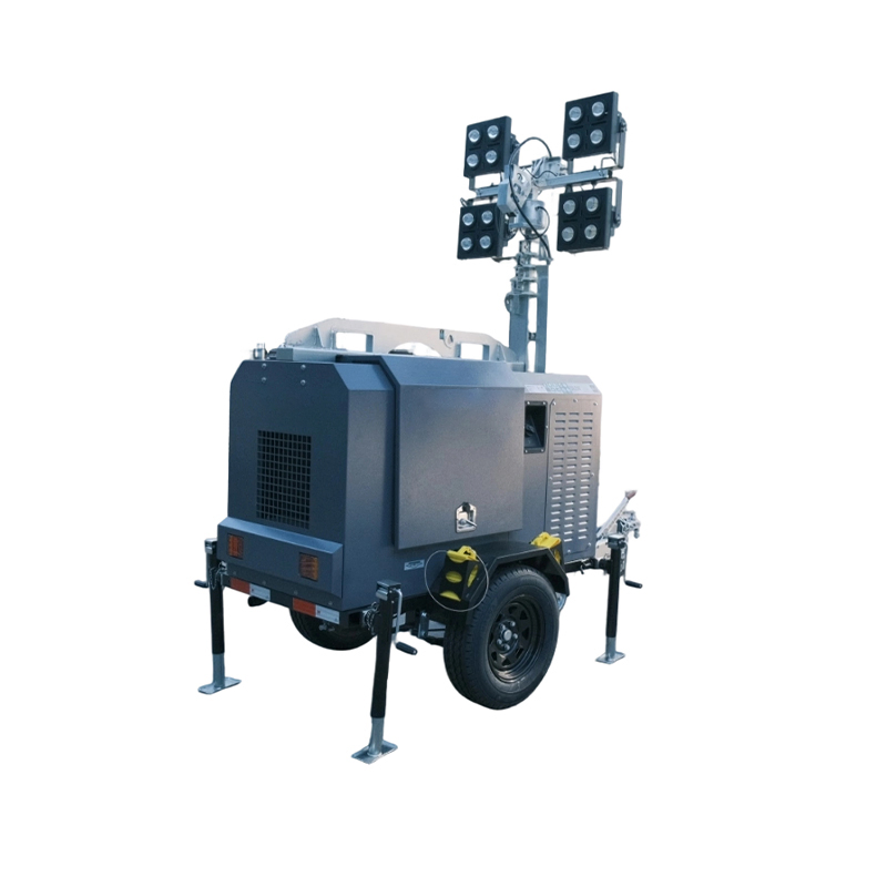 5kw برج إضاءة متنقل عالي مع مولد ديزل 4X1500W أضواء