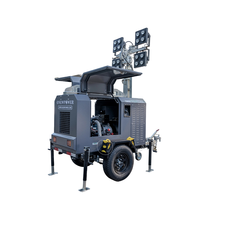 محمول 5kVA 6kVA 7kVA 8kVA 10kVA 12kVA 15kVA 20kVA 25kVA 30kVA رخيص عالي الجودة برج ضوء LED متنقل مولد 4 عجلات