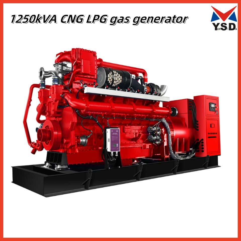 50/60Hz 1500rpm 1250kVA مولد كهربائي ثلاثي الطور معتمد من CE محطة طاقة غازية تعمل بالبيستون وقود مزدوج LNG CNG LPG هيدروجين ديزل غاز طبيعي مجموعة مولدات