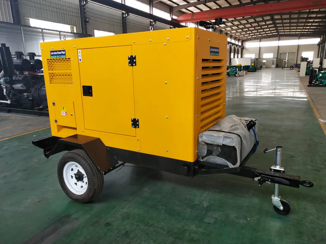 ويفانغ ريكاردو 15kVA-1250kVA 100kVA مقطورة كهربائية صناعية صامتة من نوع مفتوح مولد ديزل متنقل مجموعة مولدات مثبتة على مقطورة