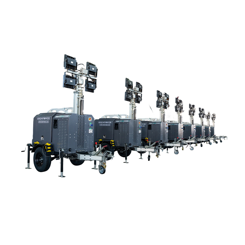 محمول 5kVA 6kVA 7kVA 8kVA 10kVA 12kVA 15kVA 20kVA 25kVA 30kVA رخيص عالي الجودة برج ضوء LED متنقل مولد 4 عجلات