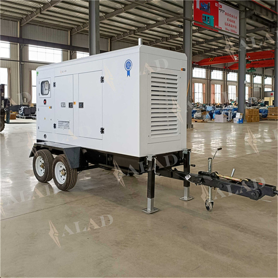 برج إضاءة متنقل مولد ديزل على Trailer90kw 100kw 150kVA 180kVA 200kVA