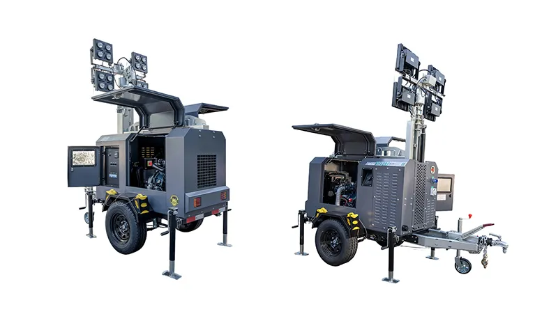 5kw برج إضاءة متنقل عالي مع مولد ديزل 4X1500W أضواء