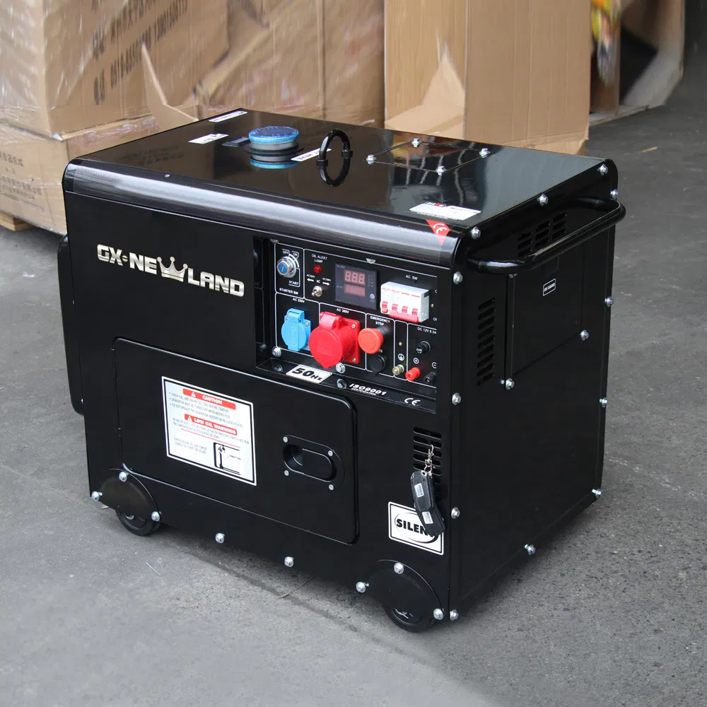 6kw 6kVA مولدات ديزل كهربائية صامتة مبردة بالهواء ثلاثية الطور