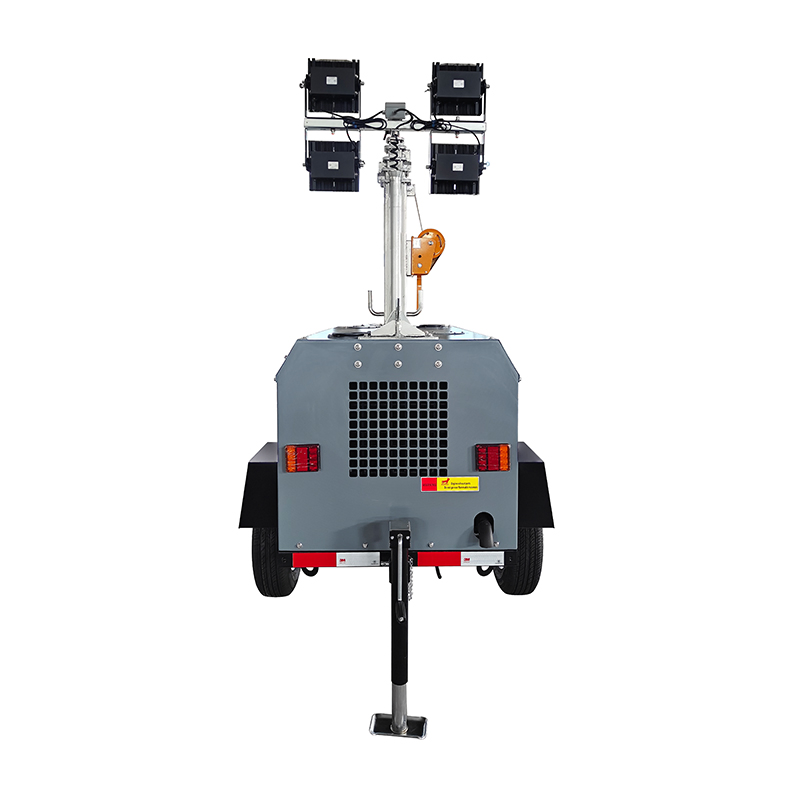 8kw 8kVA أبراج إضاءة ومولدات مزودة بمحرك ديزل من علامة تجارية مشهورة 4X1000W أضواء إشارة برج متنقلة