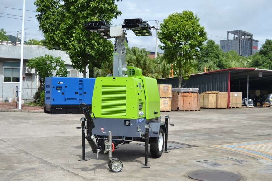 يانغدونغ 8kw برج إضاءة خارجية 4*1000W مولد ديزل متنقل