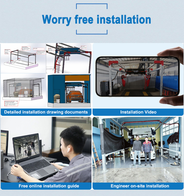 High Efficiency Automatic Car Cleaning Machine 15HP Motor Heavy Duty Touchless Car Wash Equipment