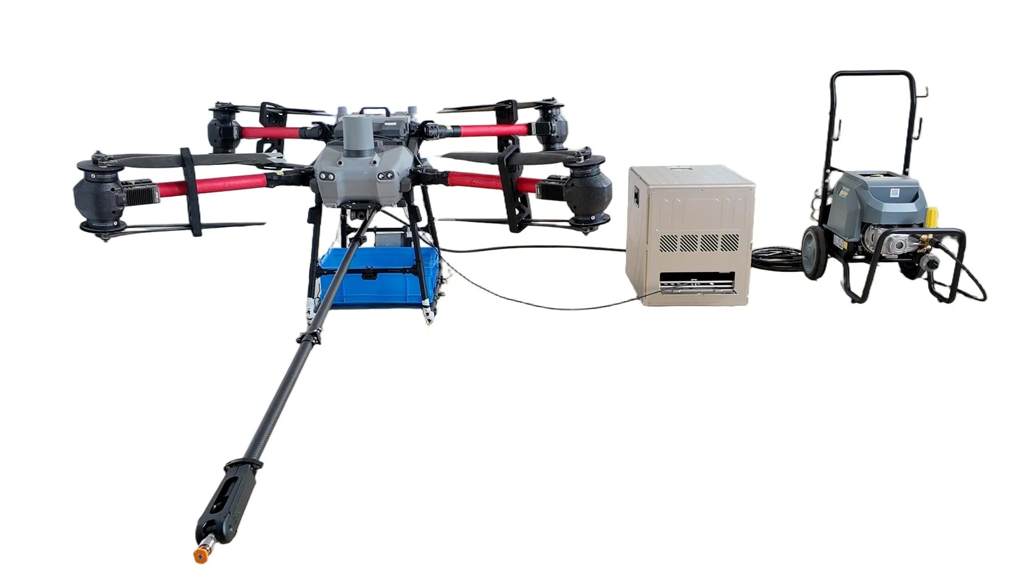 Newly Upgraded FC30 Hydroelectric Dual Tethered Unmanned Aerial Vehicle System, Specifically Designed for Cleaning High-Rise Buildings