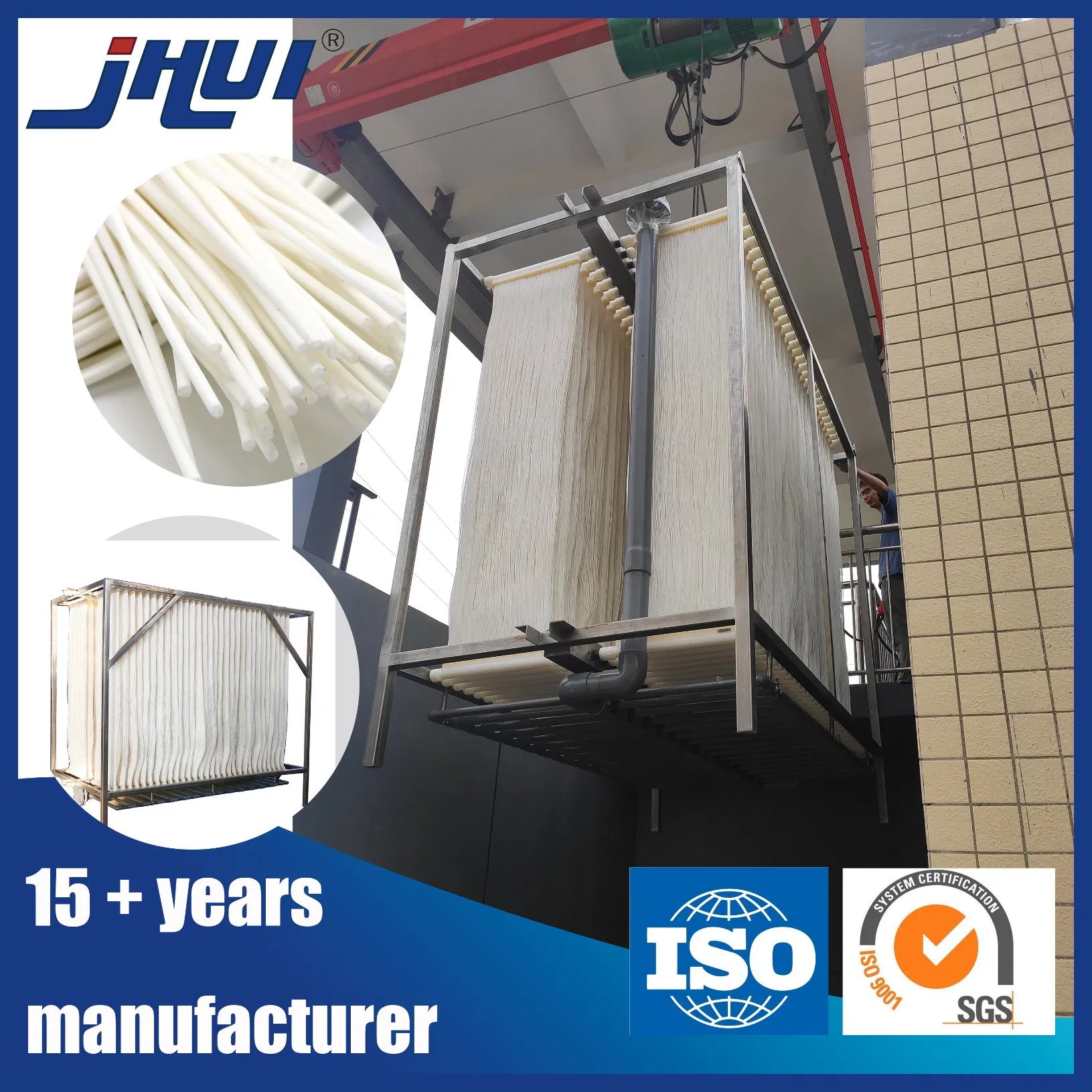 Jhui Membrane Bioreactor Mbr Module PVDF Hollow Fiber Bioreactor Mbr System