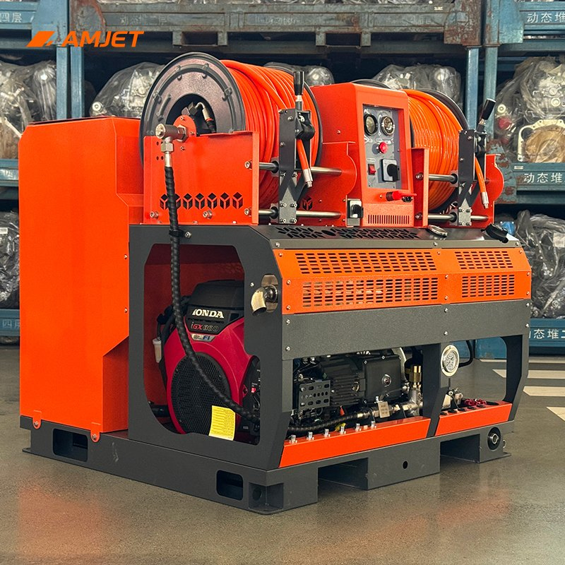 200bar40lpm 13HP High Efficiency 80m Pipe Cleaning Machine Drain Cleaning Equipment