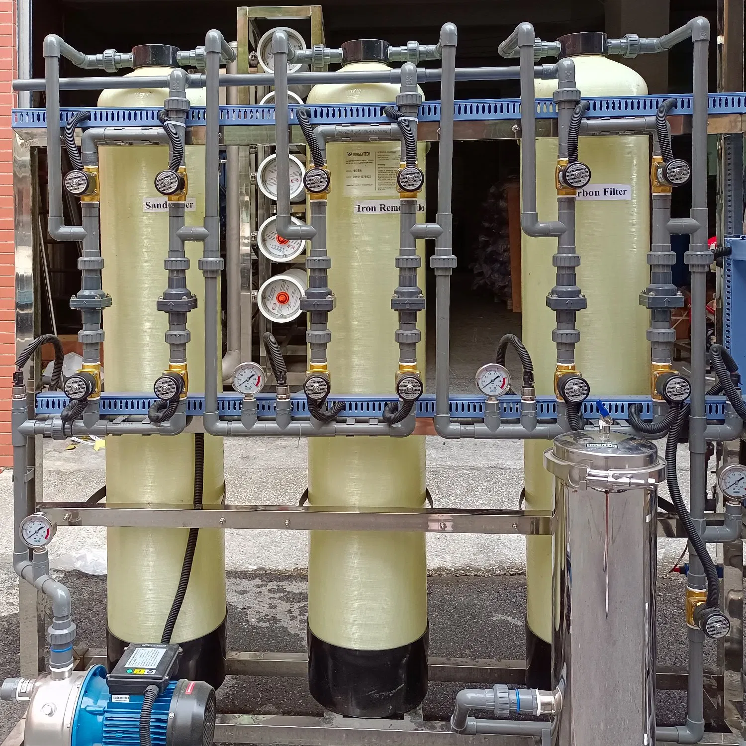 Automatic Flushing 500lph RO Water Purification Treatment Plant Reverse Osmosis Filter System