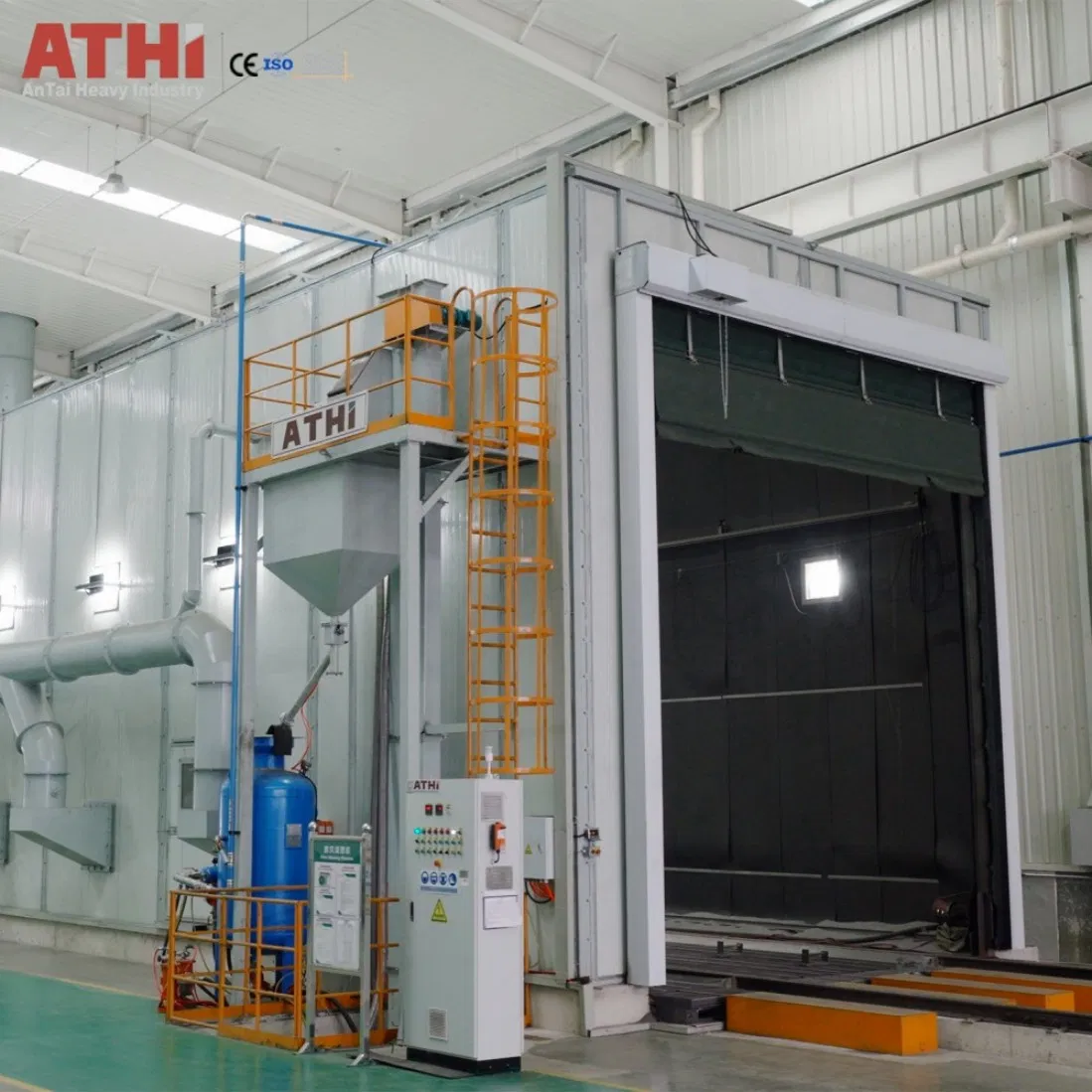 Innovative Robust Safe Pneumatic Fan Suction Room Sand Blasting Chamber Cleaning Machine