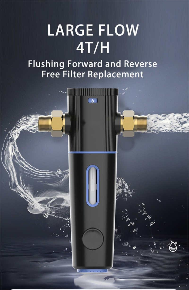 Home Water Filtration System with Manual Flushing Capability