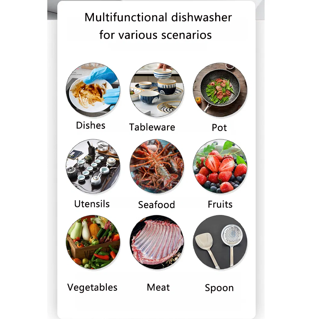 Commercial Stainless Steel Ultrasonic Dishwasher Kitchen Multi-Functional Cleaning Equipment