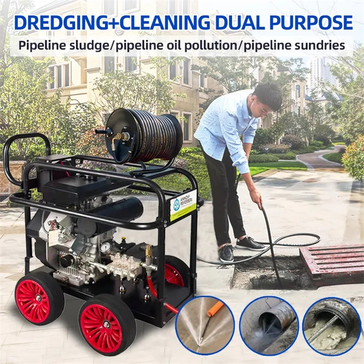 Pipe Cleaning High Pressure Pump Powerful Electric Gasoline Engine Sink and Drain Cleaner Pipe Cleaning Equipment