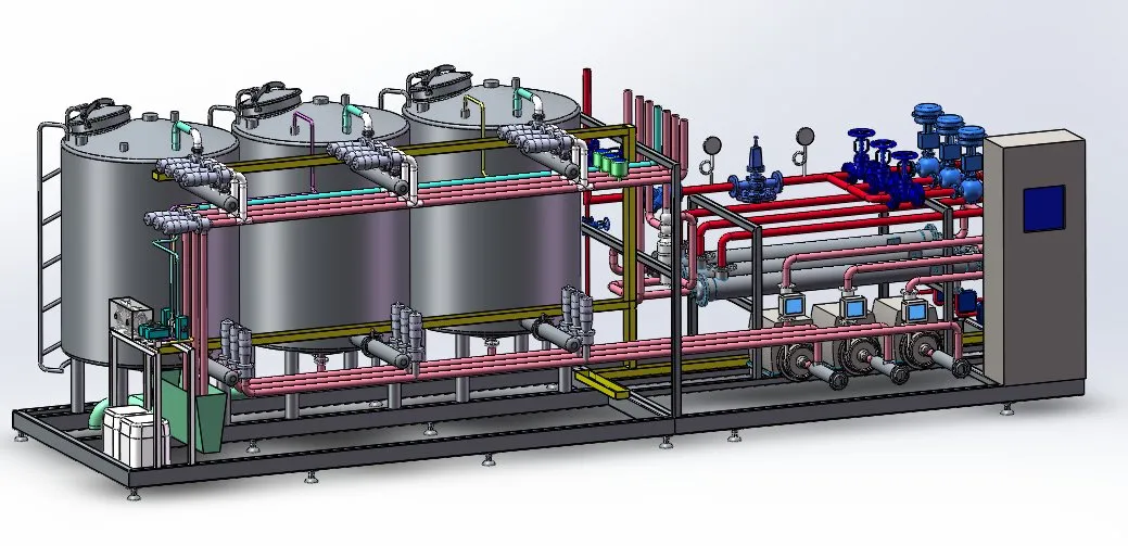 Integrated CIP Tank Washing Machine