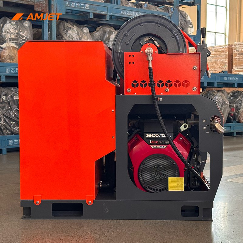 200bar40lpm 13HP High Efficiency 80m Pipe Cleaning Machine Drain Cleaning Equipment